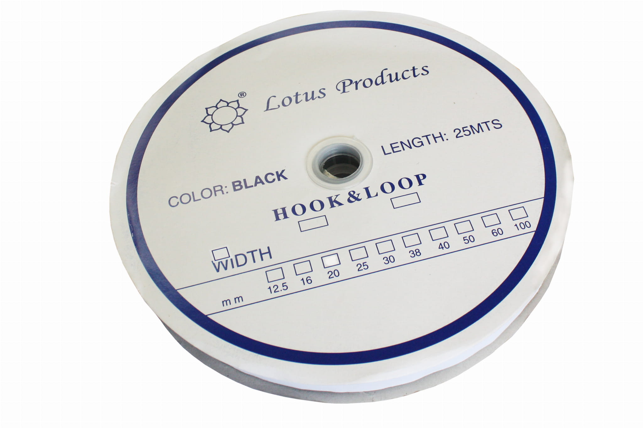 Rzep samoprzylepny klejem 50mm – czarny, 25 metrów (strona haczyk)